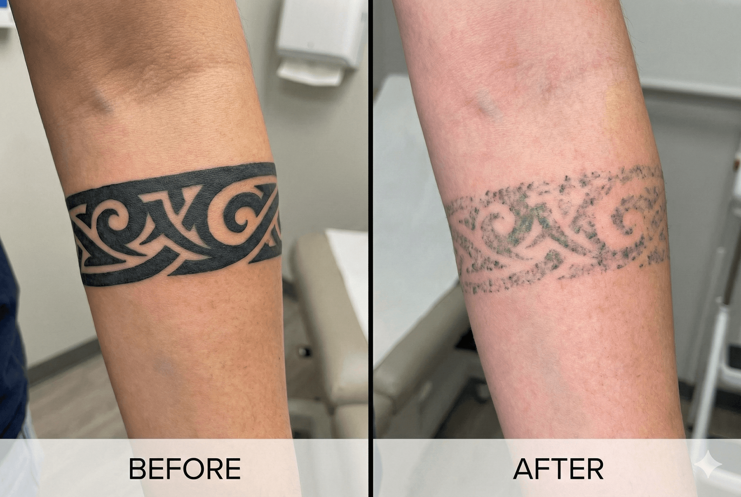 Résultats après 1 séance de détatouage laser