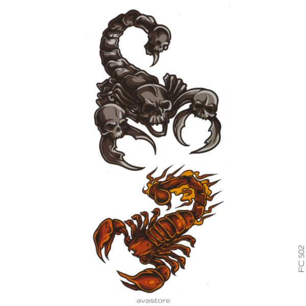 image tatouage scorpion tête de mort