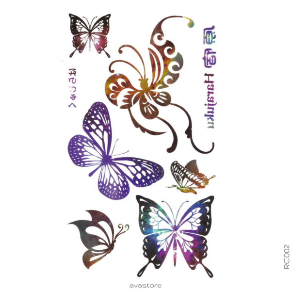 image tatouage papillons multicolores