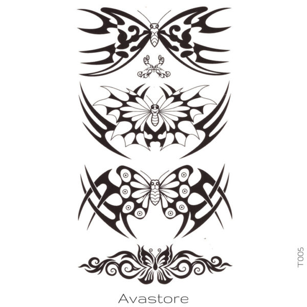 photo du tatouage papillon polynésien